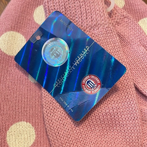 FSU beanie hat & mittens. Pink w/ polka dots Monogrammed logo, GO NOLES! - Picture 6 of 11